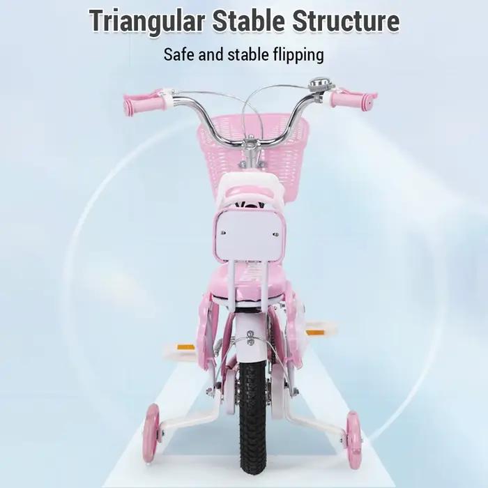 Vélo pour filles avec roues d'entraînement et panier avant pour les filles de 3 à 13 ans pour des balades en toute sécurité et confort