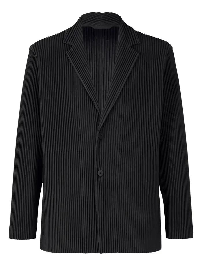 Blazer noir plissé pour homme, olympiques de luxe, doublé partiel, manteau de bureau, haute couture,