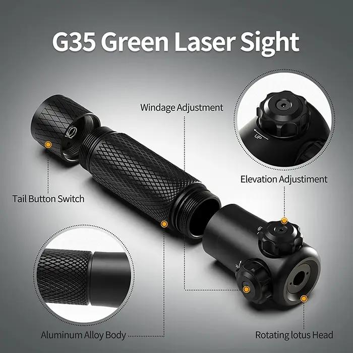 Lunette de visée Laser rouge/vert, réglage sans outil, portée de fusil à points verts avec support P