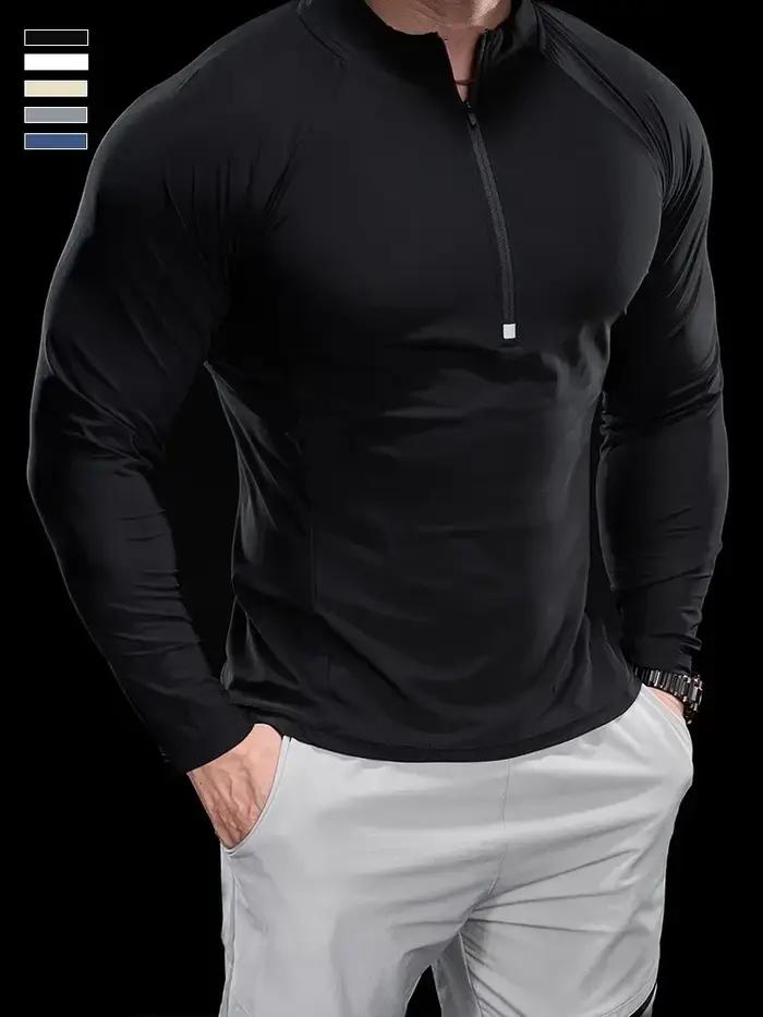 T-shirt de sport pour hommes, hauts de Fitness, de course, d'entraînement, col rond, séchage rapide,