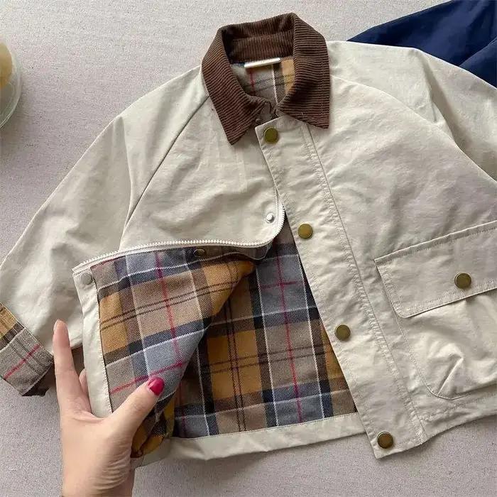 Mode bébé fille garçon Cargo Trench veste infantile enfant en bas âge enfant Patchwork manteau print