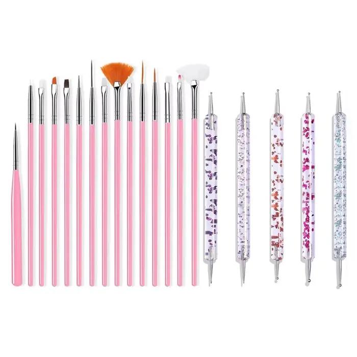 Ensemble de pinceaux à ongles professionnels, outils de manucure, conception de pointe, peinture, de