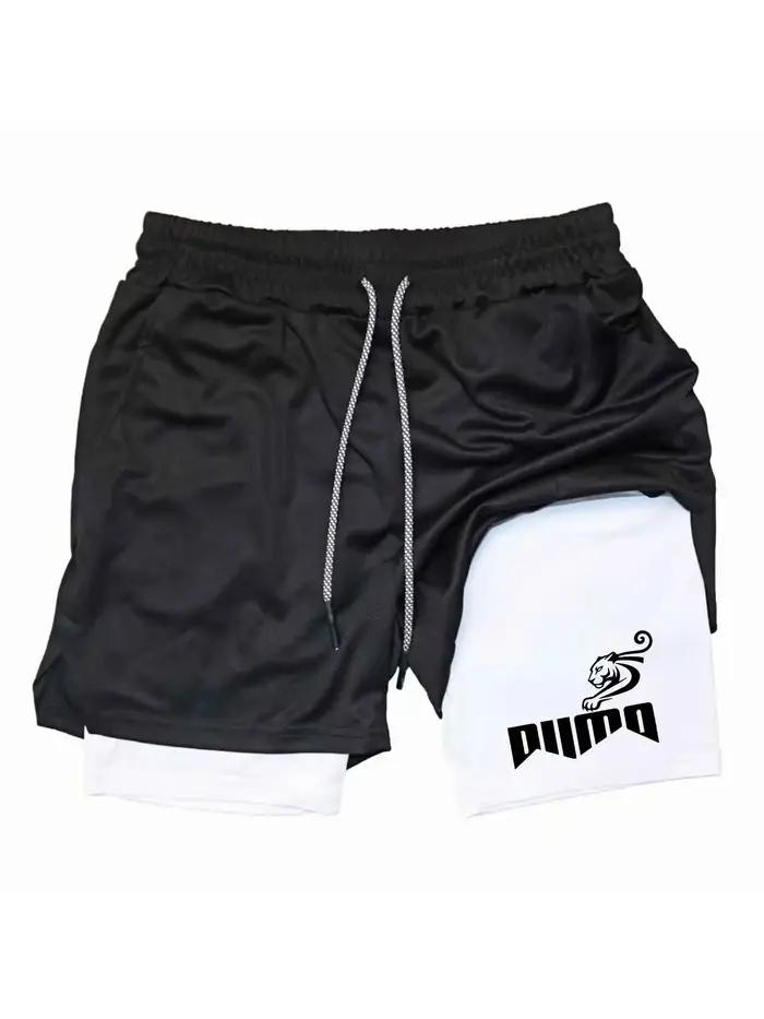 Shorts de sport imprimés pour hommes 2026, double couche, séchage rapide, basketball, fitness