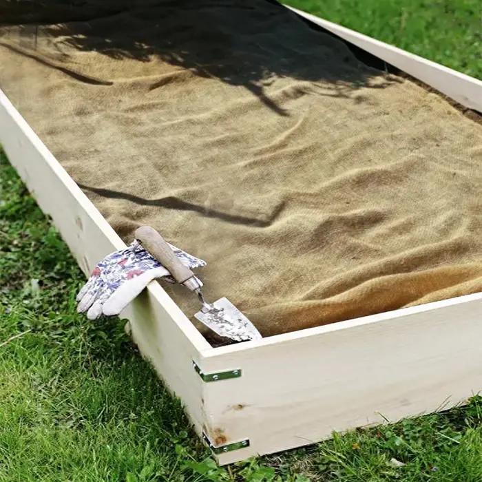 63 po. Rouleau de toile de jute pour jardinage, tissu naturel pour barrière contre les mauvaises her