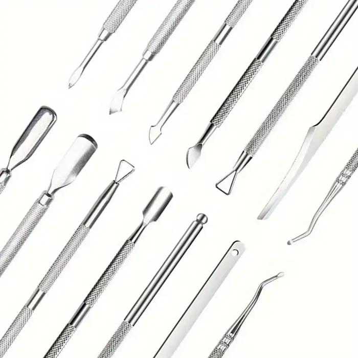 Poussoir à cuticules multicolore à Double extrémité en acier inoxydable, dissolvant de peau morte po