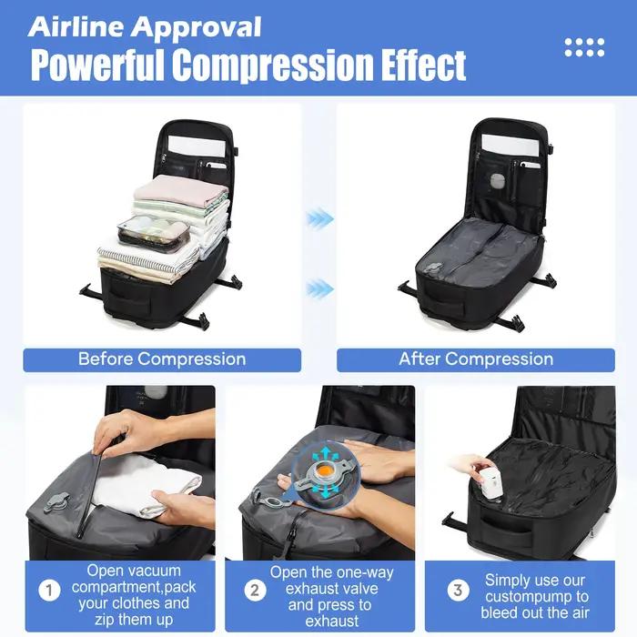 Avion Wizzair 40x30x20 sac à dos Air sous vide Compression sac à dos hommes sac à dos voyage cabine