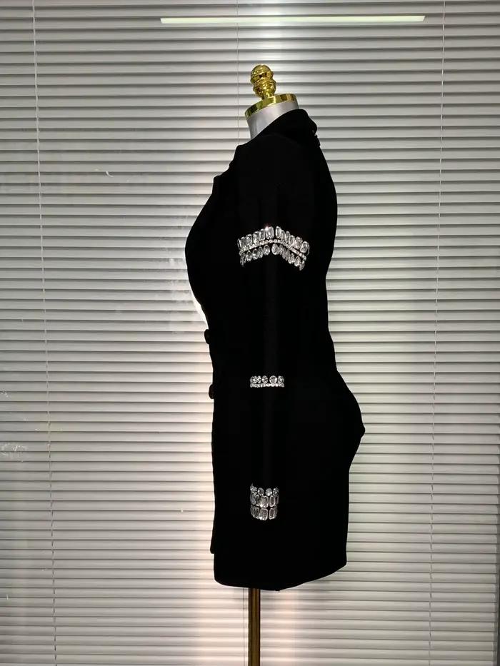 Robe à bandes pour femmes, flambant neuf, Sexy, décolleté en V profond, manches longues, Blazer perl