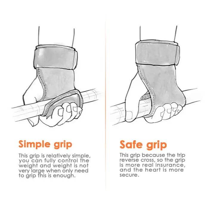 Poignées de gymnastique pour hommes et femmes, protège-paume en cuir de vache, gants d'haltérophilie