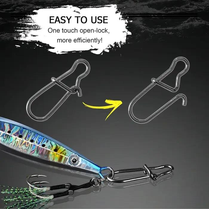 Duo Lock Snap pivotant haute résistance pêche Snap Clip inoxydable changement rapide pêche boutons p
