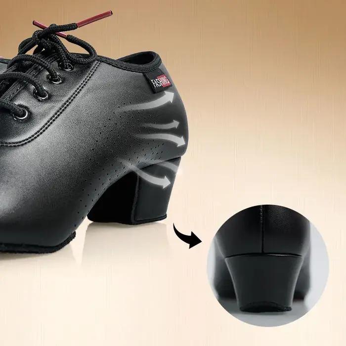 Hommes chaussures de danse latine garçons noir talons bas chaussures de danse de salon Tango Salsa R