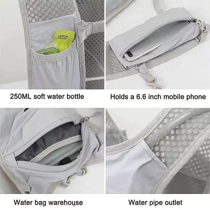 Nouveau gilet de rangement de bouteille d'eau courante gilet de course léger sac de poitrine d'eau d