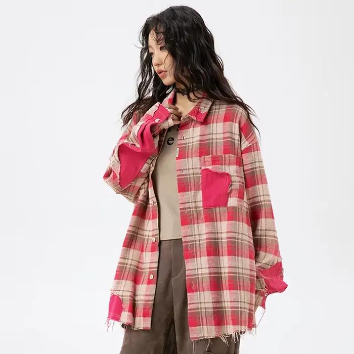 Chemise rayée rose élégante de luxe pour femmes, chemisiers à la mode, vêtements populaires coréens,