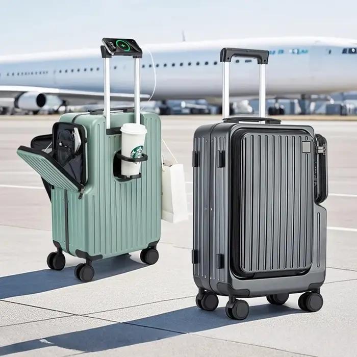 Valise à bagages à main à ouverture frontale, boîtier de chariot multifonctionnel de 20 pouces, cabi