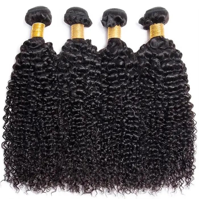Mèches brésiliennes naturelles Remy ondulées bouclées, tissage profond, 22 24 26 pouces, Extensions