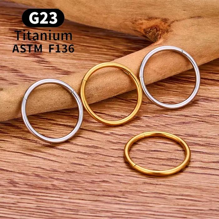 10/50 pièces ASTM F136 titane nez anneau articulé Clicker Segment Septum cerceau femmes hommes oreil