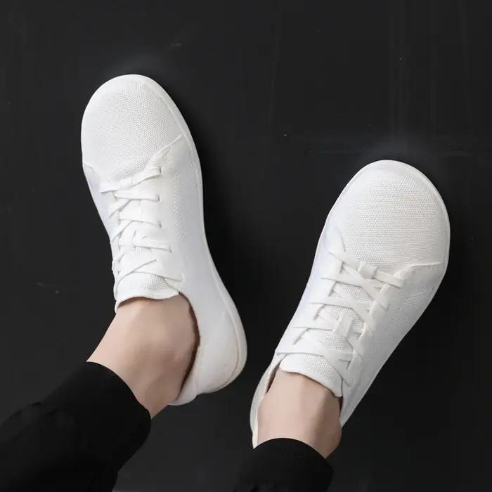 Chaussures de sport simples à pieds larges pour hommes et femmes, maille universelle, respirantes, l
