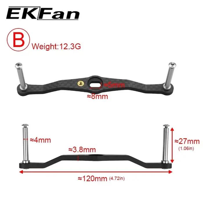 EKFAN 105MM 120MM 130MM 140MM 8*5MM trous pêche en Fiber de carbone poignée gauche droite pour Dawa
