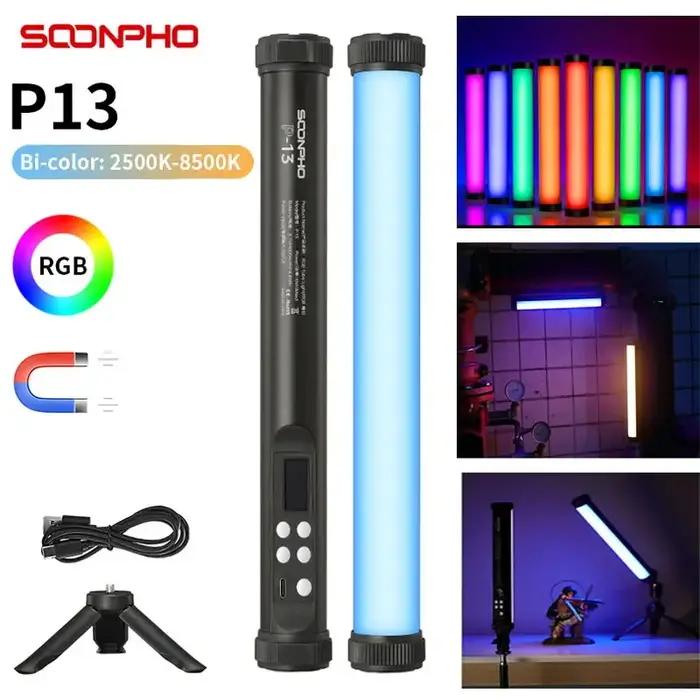 Soonpho P13 RGB Led bâton de lumière vidéo avec trépied 2500K-8500K CRI 95 + Studio de photographie