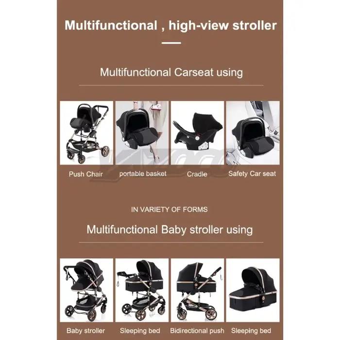Système de voyage pour bébé 3-en-1 - Poussette pliable légère et landau, poussette portable avec cad