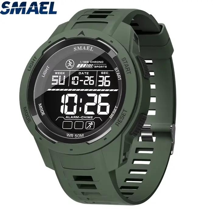 SMAEL-Montre-bracelet numérique étanche à LED pour homme, chronomètre lumineux, montres de sport, 50m, 8105