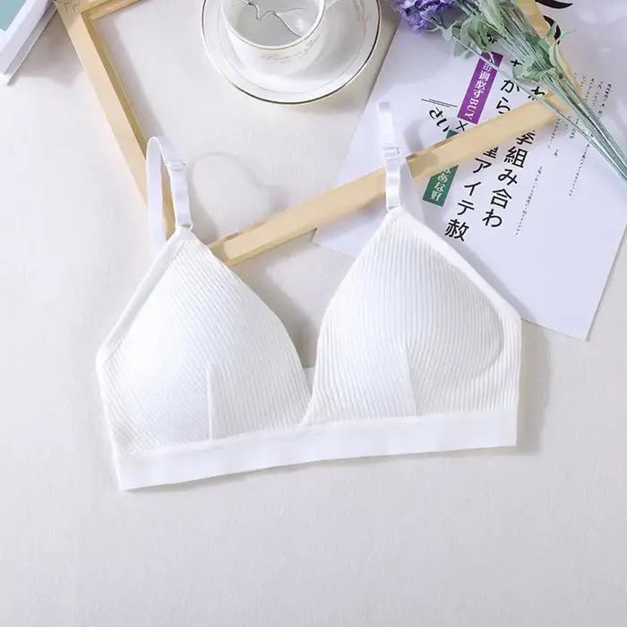 Soutien-gorge de sport en fibre élastique pour femme, sous-vêtement respirant, haut court mince, san