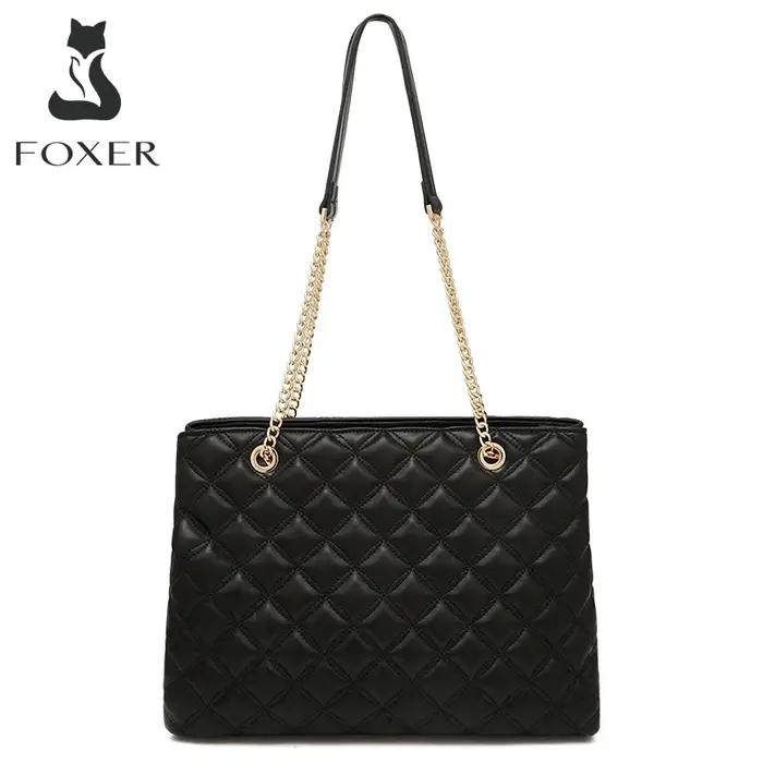 FOXER femmes mode matelassé sac à bandoulière femme classique sous les bras sac Vintage dame Simple