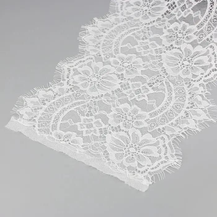 Dentelle à cils blanche, 22cm, 3 mètres/lot, décoration en tissu, accessoires pour robe de mariée, f