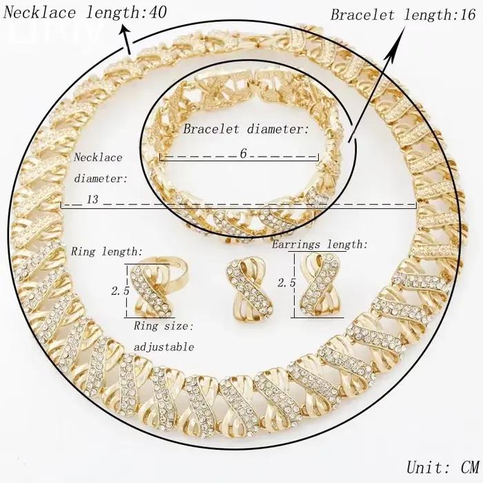 Ensemble de bijoux plaqués or 18 carats, collier ras du cou africain de dubaï, boucles d'oreilles, b