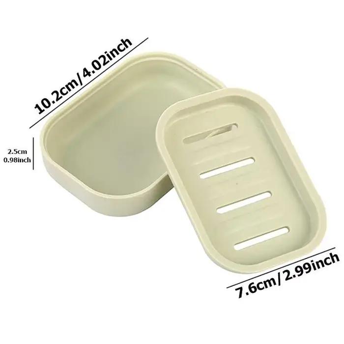 Porte-savon carré Double couche avec couvercle, boîte à savon de vidange en plastique, ménage salle