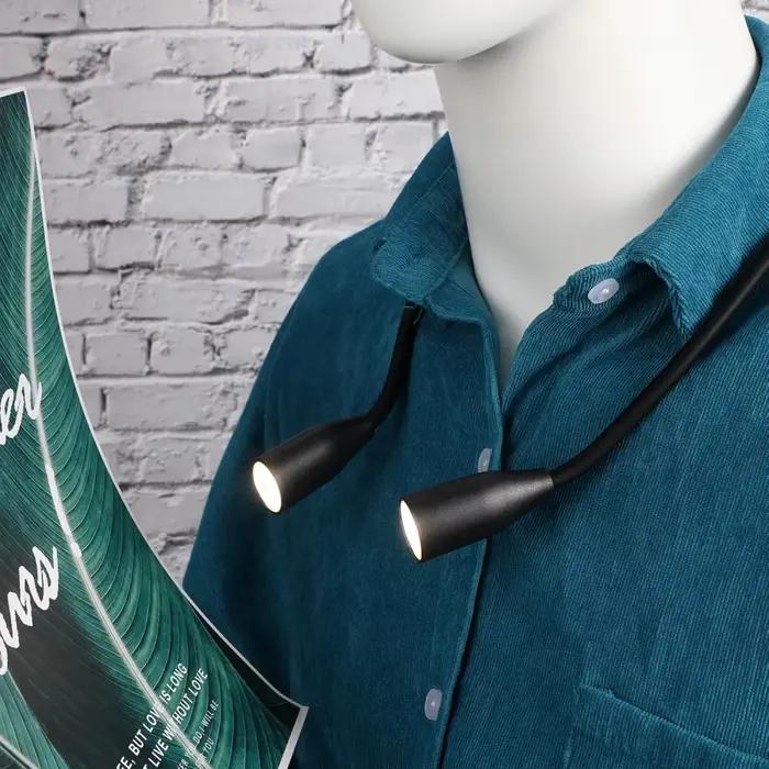 Lampes de lecture LED rechargeables pour le cou, 3 couleurs, 9 luminosité, bras Flexible, lumière de