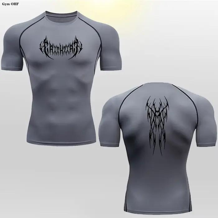 T-shirt de compression à manches longues pour homme, séchage rapide en Y, entraînement de gym, fitne