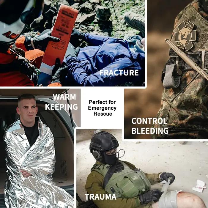 Kit de survie de premiers secours Rhino, pochette IFAK, Kit de Camping fourni avec 20 articles EMT p