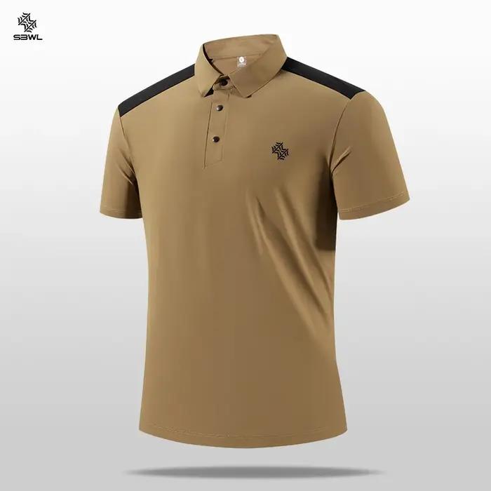 SBWL-Polo à fermeture éclair pour hommes, T-shirt à séchage rapide, Col rabattu, Manches courtes, St