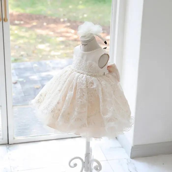 IYEAL-Robe de demoiselle d'honneur en dentelle, tenue de Rh, de baptême, d'anniversaire, pour enfant