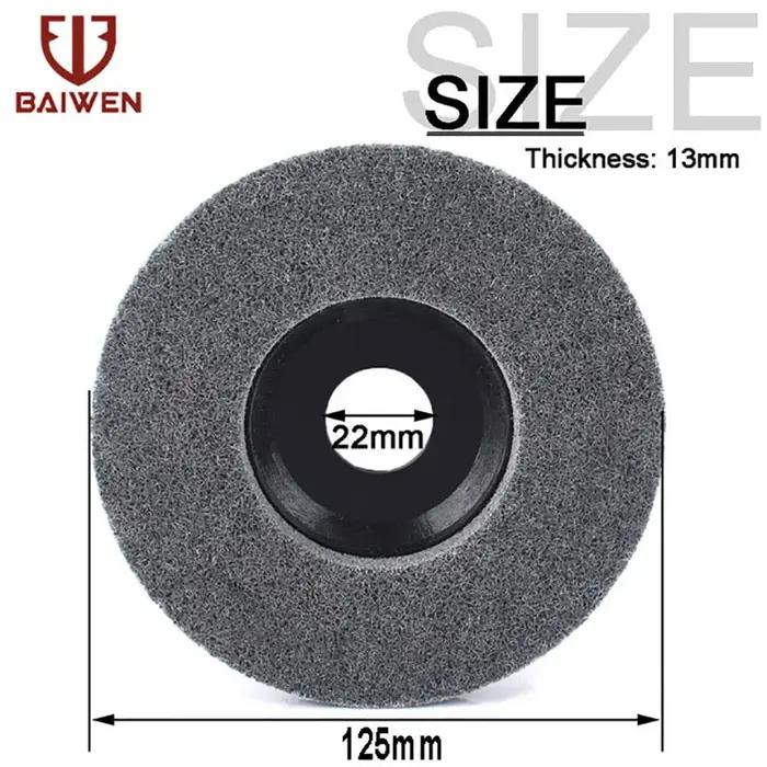 Disque de polissage en Fiber de Nylon Non tissé, 5 ", 4.5", 4“, disque abrasif, alésage de 100/11512