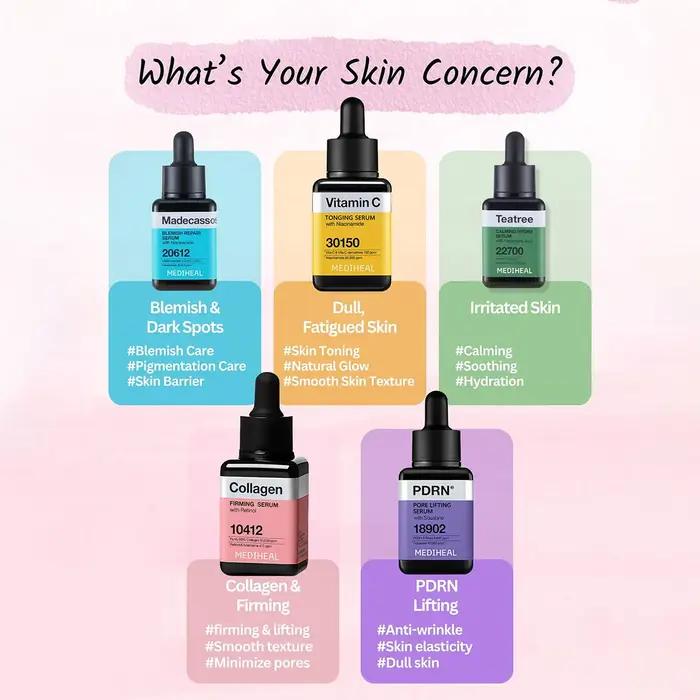 Sérum MEDIHEAL, Consistance Facilement Étirable, Mélange Respirant, Expérience Apaisante pour la Pea