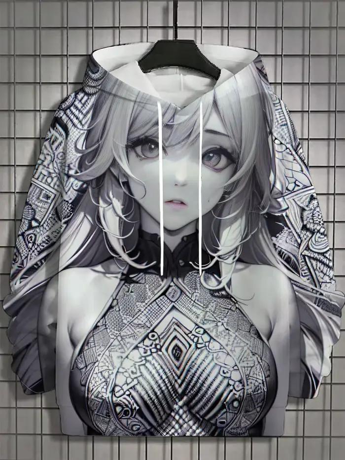 Sweat à capuche de sport pour hommes, unisexe, impression 3D HD, Anime Girl, pulls à la mode Harajuk