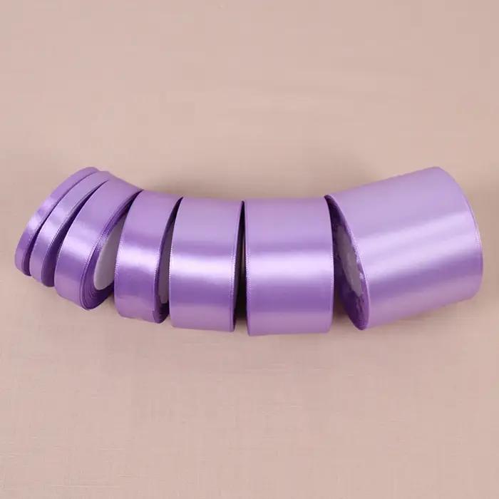 Ruban en Satin de soie violet clair, 6/10/12/15/20/25/40/50MM, décoration de fête de mariage, emball
