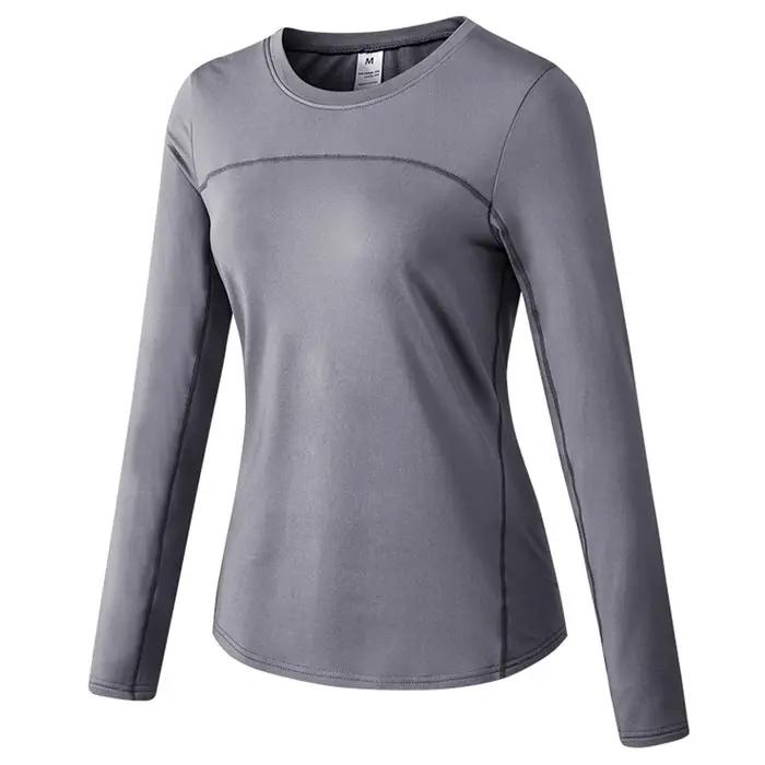 Haut fitness femme manches longues automne hiver - Séchage rapide stretch yoga course mince
