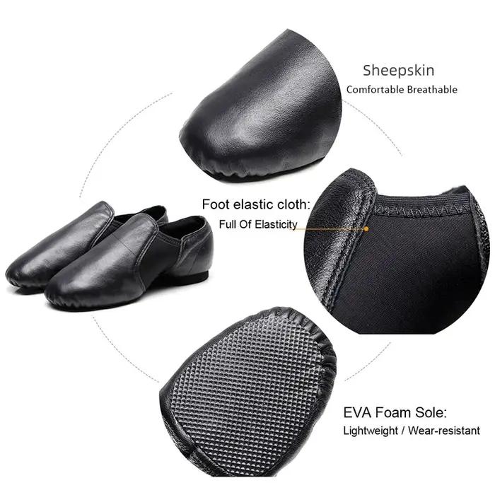 Chaussures de danse Jazz en cuir véritable pour enfants, chaussures pour hommes et femmes, danse Sal