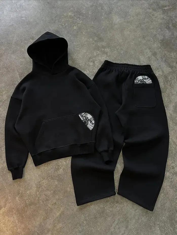 Costume de sport pour hommes, Streetwear rétro décontracté, tendance, Y2K, Harajuku, sweat à capuche