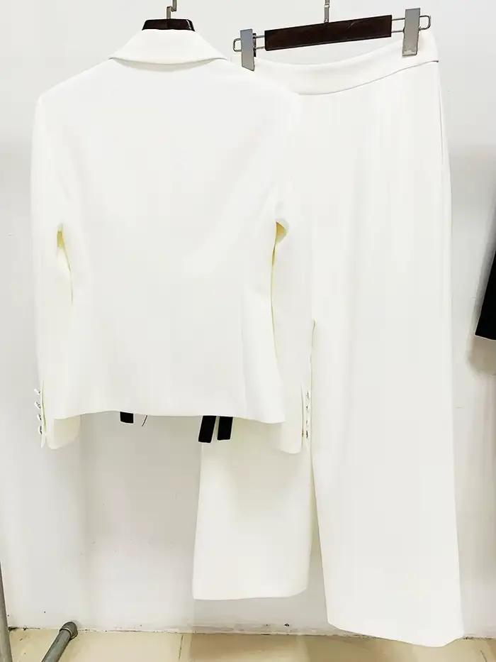 HIGH STREET Nouvelle Collection Mode 2026 Printemps/Été Ensemble Blazer et Pantalon Droit pour Femme