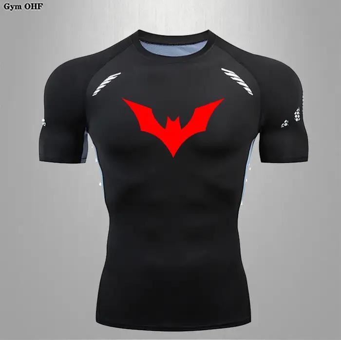 Compression t-shirt homme séchage rapide course Gym Fitness serré vêtements de sport été respirant a