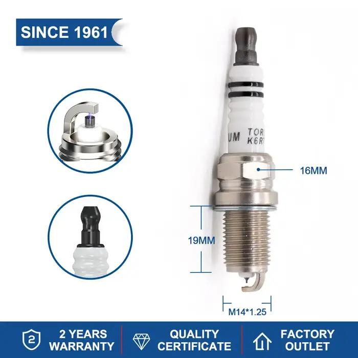 Bougie d'allumage en iridium platine originale TORCH K6RTIP en promotion, remplace les bougies PFR6B