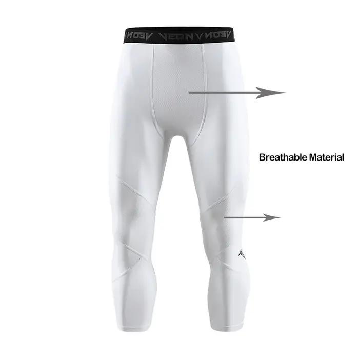Collants de Compression doux 3/4 pour hommes, vêtements de Sport, Leggings d'entraînement à séchage