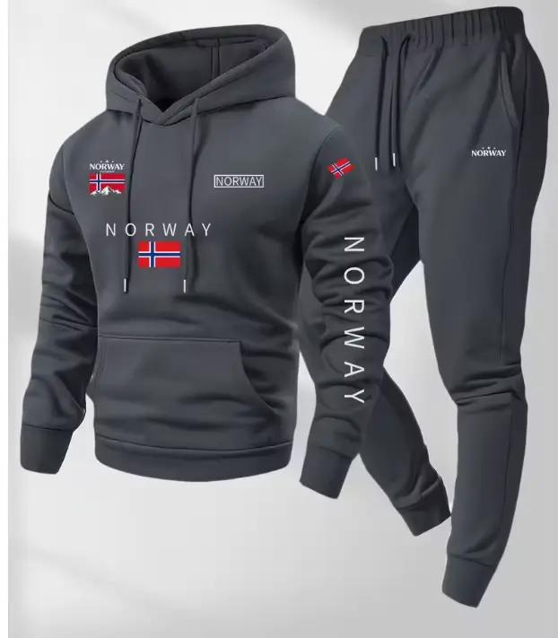 Ensemble 2 pièces sweat à capuche et pantalon de survêtement à cordon de serrage avec motif lettres