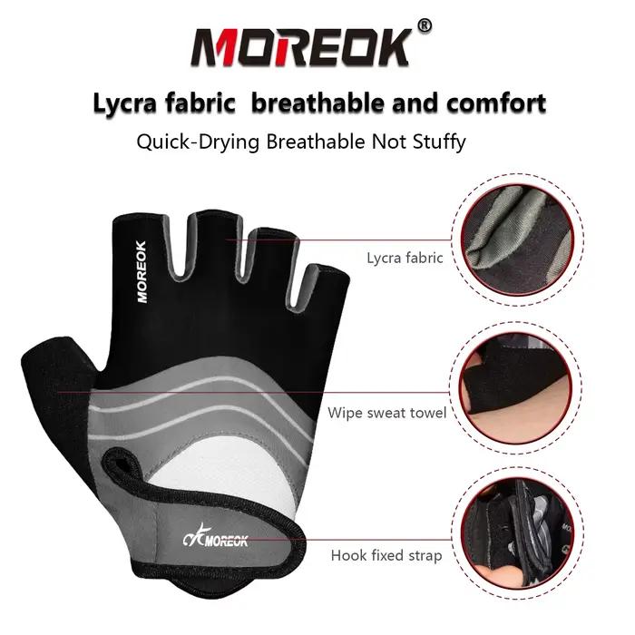 Gants de cyclisme MOREOK, gants de vélo demi-doigts avec coussinets en silicone de 5 mm, gants de vé