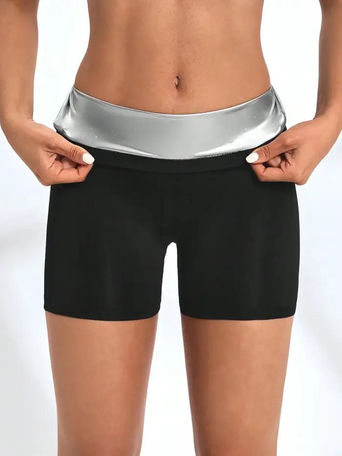 Short de sauna taille haute femme - Pantalon yoga fitness respirant pour vélo et course rapide