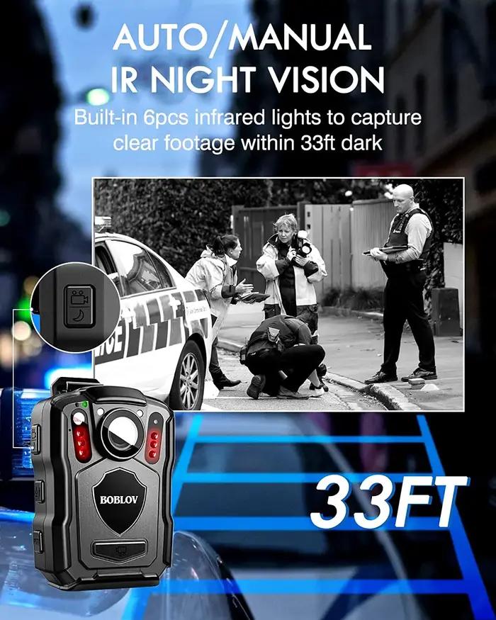 BOCombination-Caméra Linge de police VM5, caméra montée sur le corps, caméra GPS, batterie 1440 mAh,