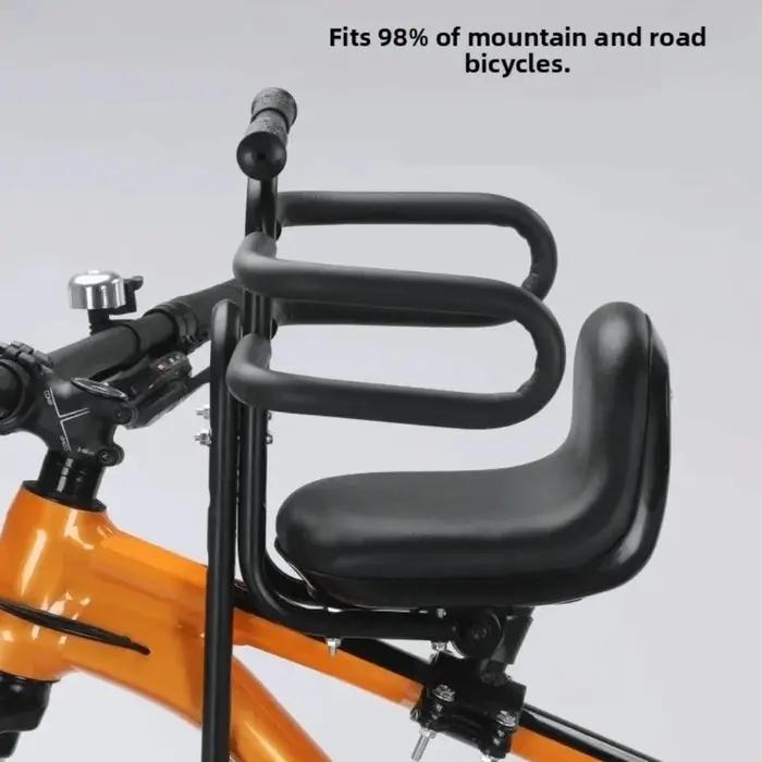 Siège enfant avant pour vélo VTT rembourré avec accoudoirs pédales facile d'installation sécurité pour enfant occasions spéciales sorties en famille